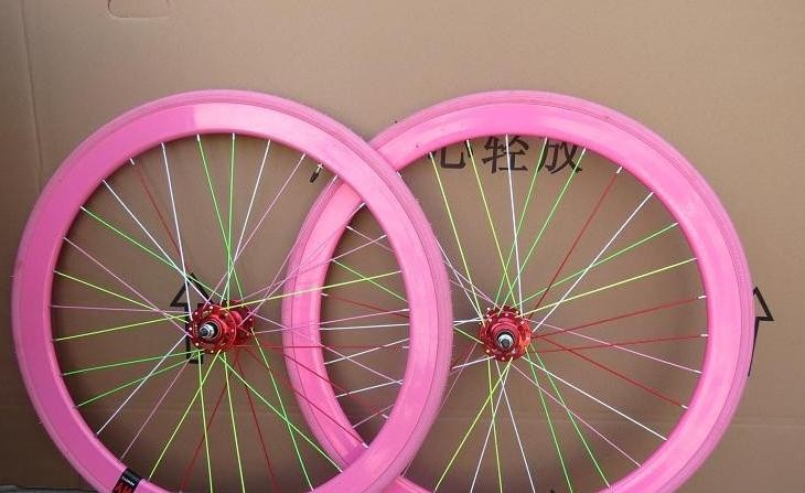 colored bike wheels