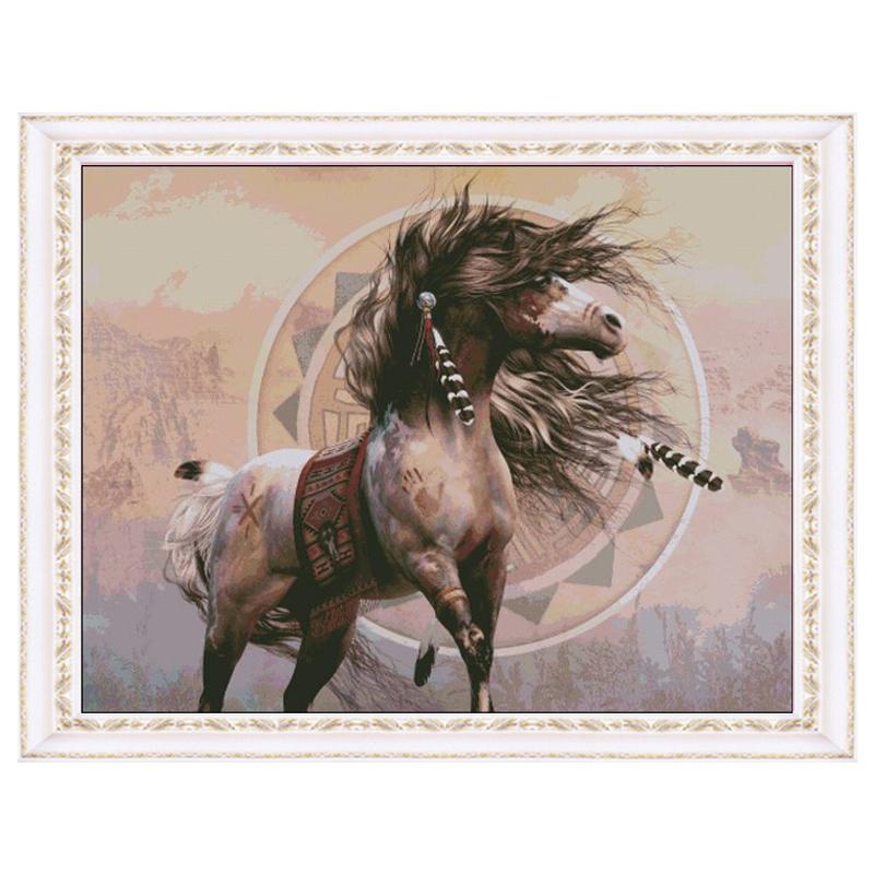 Hot Sell Modern Wall Painting Home Decoration HD oil Print 40*50cm Art Picture Paint on Canvas with frame horse animal YH12