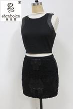 2016 Vintage Embroidery Black Tulle Skirts high waist Woman pettiskirt office miniskirt kilt balloon faldas mujer ladies skrit