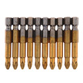 10 Pcs set 1 4 Hex Shank Magnetic PH2 Phillips Cross Head Screwdriver Bits 50mm