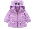 2016 Girl Autumn Winter Warm Coat Cute Rabbit Ear Dot Butterfly Design Infant Baby Parkas Girl