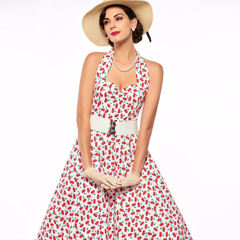 Sisjuly 1950s Women Vintage Dress Rockabilly Style Retro Floral Dress Women Summer Sleeveless