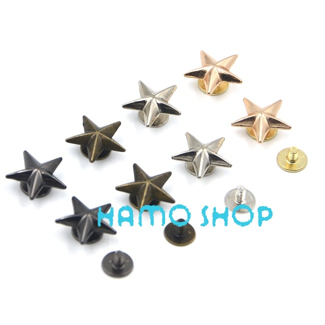Description Picture 3 of item10pcs Metal Star Rivets Studs Spikes Spots Buttons LeatherCraft DIY For Belt Bag Scrapbooking Shoes Cap Tags Clothes Accessories