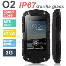 Original MTK6589 Quad Core O2 IP67 Rugged Waterproof Shockproof Phone Android Gorilla Glass1GB/4GB 3G GPS 4000MAH Cell Phones