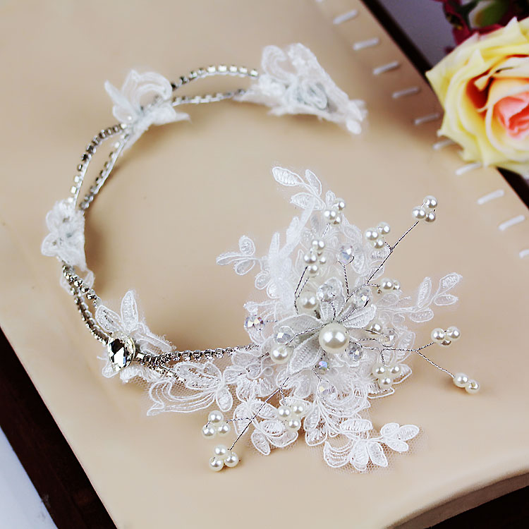 lace bride hairbands, pearl bridal hair accessory, wedding hair accessory wholesale,Christmas