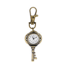 Bronze Lovely Vintage Key Design Quartz Watches Women Necklace Gift Vintage Pocket Watch Key Chains Key
