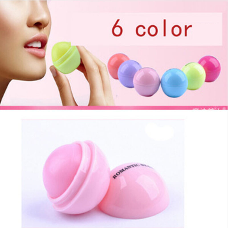 New Makeup Round candy color Moisturizing lip balm Natural Plant Sphere lip gloss Lipstick Fruit Embellish