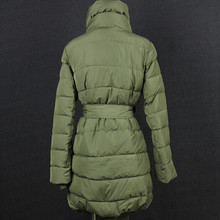 Winter Jacket Women Thick Long Sleeve Long Style Parkas For Women Fashion Belt Irregular Winter Coat