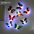 10Pcs Beautiful Butterfly Night Light Lamp with Suction Pad Multicolor Send in Random