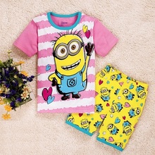 Kids Clothing set New summer Baby Sleepwears Despicable me Suits Boys minion Pajamas Children Pyjamas Girls Cartoon Pijamas