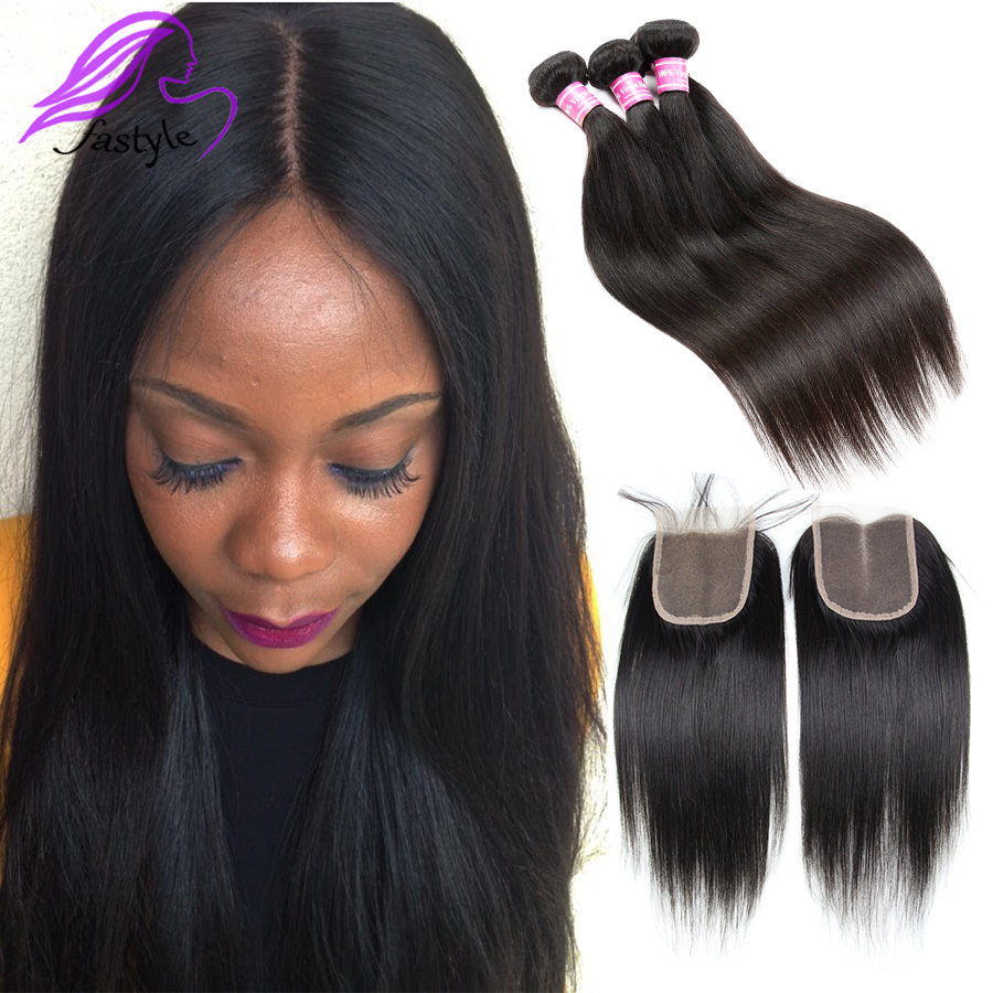 Brazilian virgin hair straight lace closure 7A Unprocessed silk base closure straight frontal bleached knots middle free part