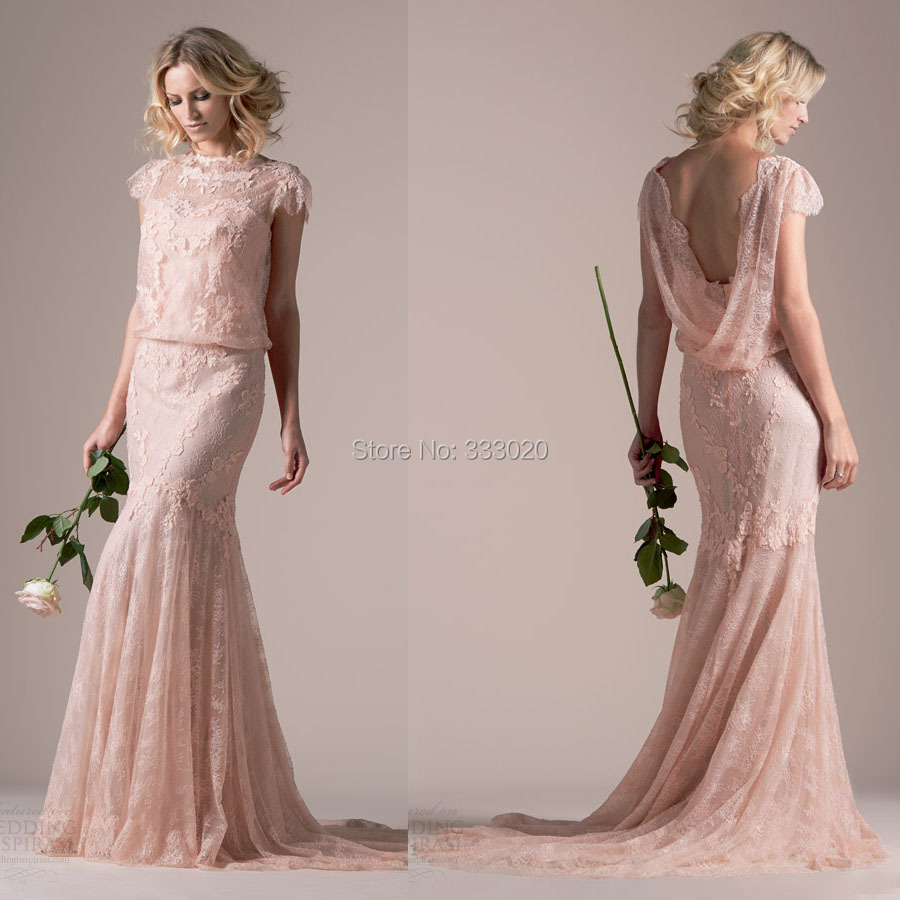 Pink wedding dress vintage