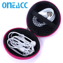 Portable Mini Round Hard Storage Case Bag for Earphone Headphone SD TF Cards Cable Cord Wire New Free shipping