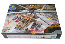 With Original Box 658pcs Apache Military Armed Aircraft Helicopter enlighten blocks educational toys; Compatible With Lego