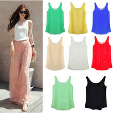 Fashion Women Chiffon Sleeveless Shirt Vest Tank Tops Blouse Waistcoat HOT