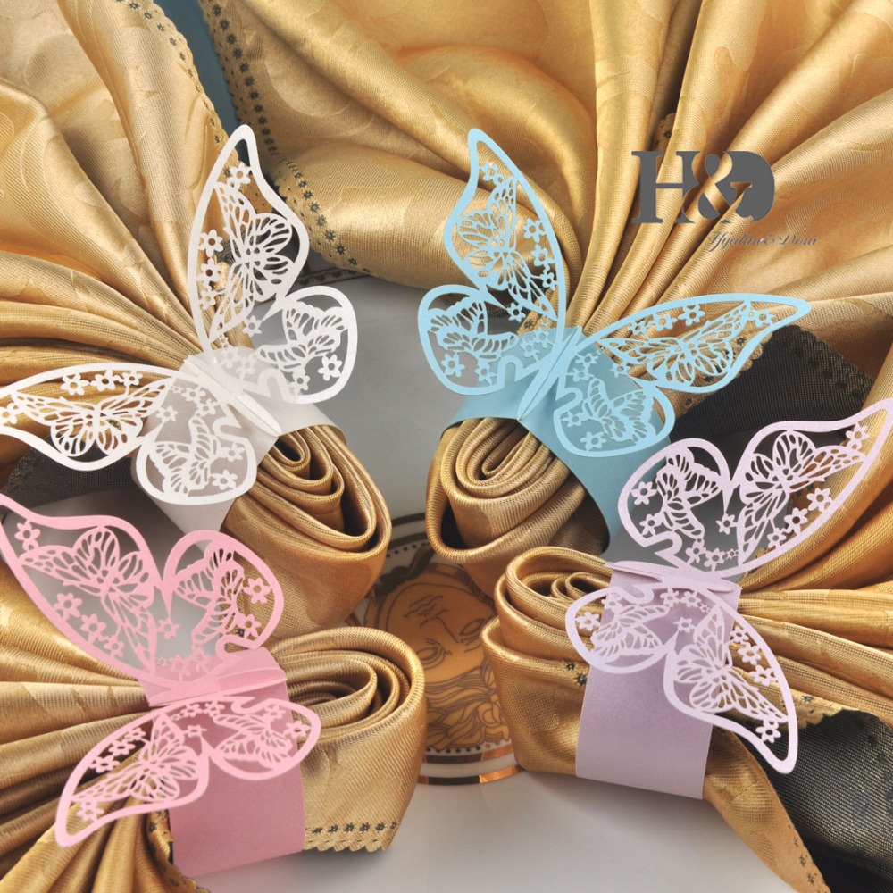 Butterfly napkin rings wedding