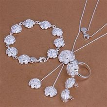 S271 925 Scorching Selling silver jewelry set, vogue jewelry set Rose Ring Stud Earrings Bracelet Necklace S271 /aocajfja azuajrba