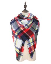 Winter Tartan Plaid Shawl Woman Versatile Gorgeous High Quality Pashmina Wrap Blanket Scarf Lovely Best Gift Famous Brand Za