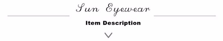 sun eyewear item description