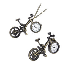 Retro Mini Bike bronce diseño de bicicletas cuarzo reloj de bolsillo colgante collar cadena libre de Shiping llaveros llaveros