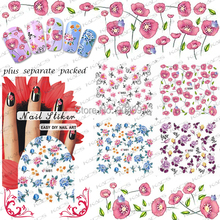 NEW 20sheet LOT Full tip Nail Tattoo Nail sticker Water decals nail accessory For Finger Beauty