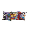 high quality thicken knitted throw pillow vintage square embroidered picasso face pattern 100 cutton cushion cover