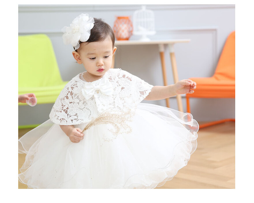 Latest set of one year old baby girl baptism dress princess wedding vestidos tutu 2016 baby