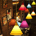 Fashion colorful Silicone Fold pendant lights lanterne home lighting Lamps cable length 1 meter Free shipping