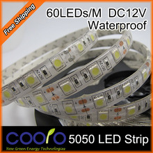Waterproof LED Strip 5050 fiexible light 60Led m 5m lot DC12V White Warm white Red Green