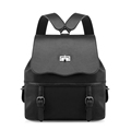 Simple Belt Buckle Ornament Backpack Women Fashion Casual Nylon PU Splicing School Bag High Quality Twist