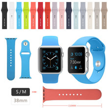 38MM 15 Colors SM Sport Band for Apple Watch Band With Connector Apdater,Silicone Band for iwatch