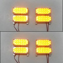 FREE SHIPPING AMBER CAR AUTO BUMPER GRILLE STROBE FLASH FLASHING WARNING EMERGENCY LAMP DRIVING RUNNING LIGHT 8X22 176LED