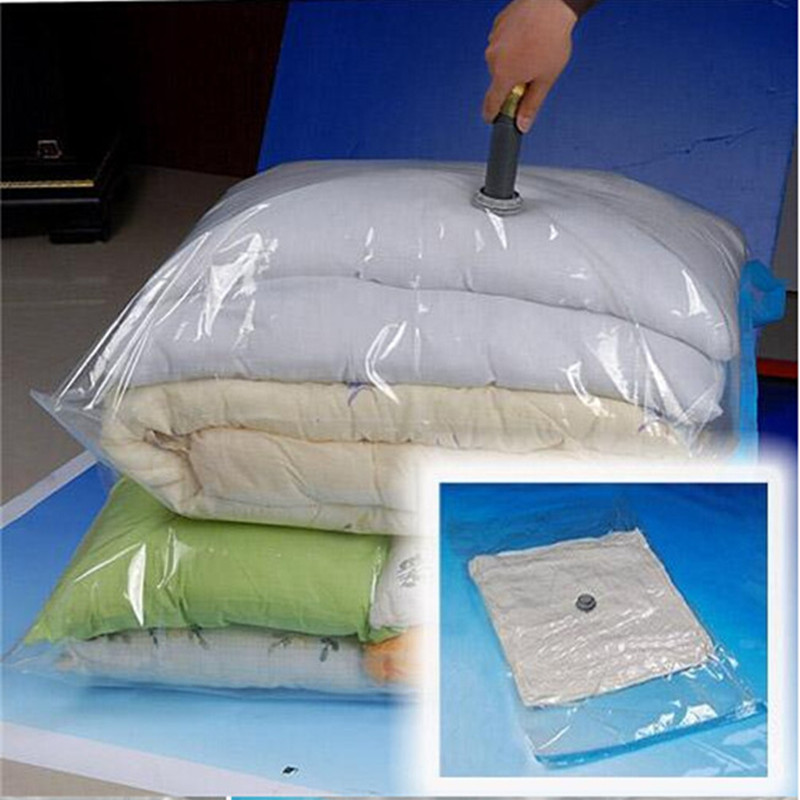 Home Storage Vacuum Space Saver Bag, Compressed Organizer Clothing Quilt Air Pump Seal Bag for Organizing Cupboard Wardrobe