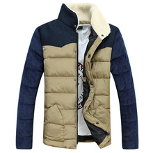 2015 New down jacket men winter jacket men Warm Corduroy coat with foil jacket jaqueta masculina chaqueta hombre