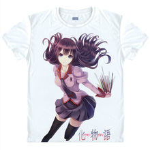 Bakemonogatari Monstory Hitagi Summer Animal T Shirt 3D Printed Men Characters Anime Short Sleeve T-shirt Tops Tees Camisetas