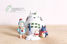 BEST SALE Toy set 4PCS/Set Hayao Miyazaki Totoro Cartoon Anime Animation Model Toy doll Christmas Gift lps toys MagicToy 0049