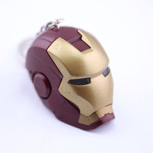 Movie Series Accessories Marvel Comics The Avengers Super Hero Iron Man Head Plastic Pendant Keychain