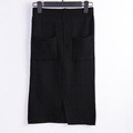 Fashion Women Pencil Skirts Midi Back Sexy Split High Waist Black White Green Office Bodycon Autumn