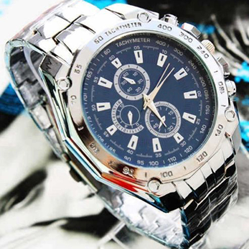 Hot Sale Luxury Fashion Men Stainless Steel Quartz Analog Hand Sport Wrist Watch Watches 13BO