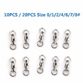 10pcs 20pcs Size 0 1 2 4 6 7 8 Stainless Steel Fishing Heavy Duty Ball