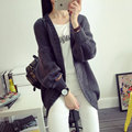 Spring Autumn Winter Women Dress Fashion Solid Candy Color Knitted Cardigan Sweater Coat Drop Shoulder Bold