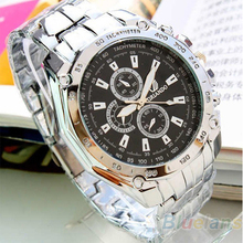 Hot Sale Luxury Fashion Men Stainless Steel Quartz Analog Hand Sport Wrist Watch Watches 004Z