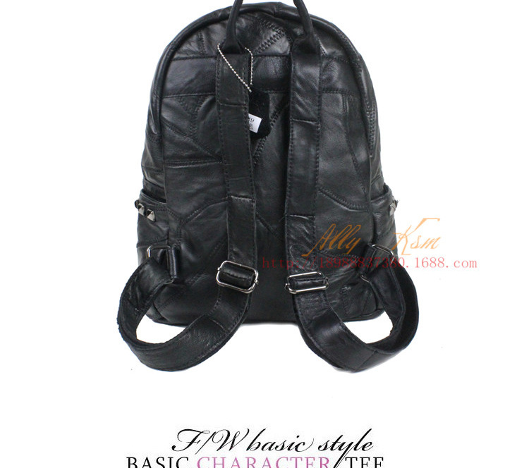 2015 South Korea Style New Campus Wind Rivet Fashion Bags Leather