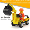 Excavator truck puzzle assembly plastic bricks child toy car Model assembled suite Wood blocks and amount