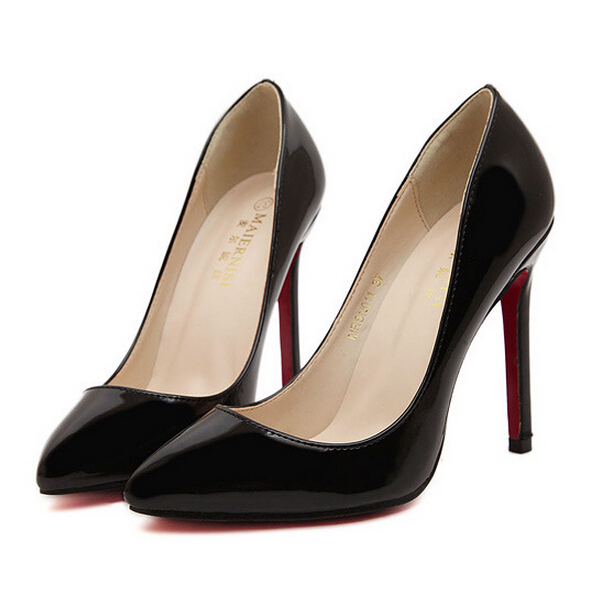 Popular Black Pumps Red Sole Shoes Size 42-Buy Cheap Black Pumps ...