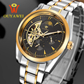 OUYAWEI Brand Luxury Watch Mens Automatic Skeleton Mechanical Wristwatch Fashion Casual Stainless Steel Clock Relogio Masculino
