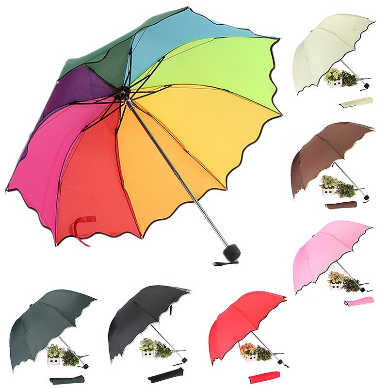 Высокое качество ребра цвет радуга мода длинной ручкой прямых анти-уф вс/дождь придерживайтесь umbrella руководство большой зонтик # dj0047