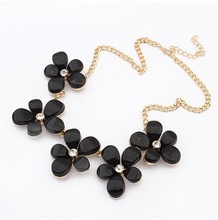 NEW DESIGN sweet Colorful Flower Rhinestone Necklace Choker chain statement Necklaces Pendants jewelry for women