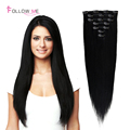 Clip In Human Hair Extensions Straight Brazilian Virgin Hair Clip In Extension African American Clip In