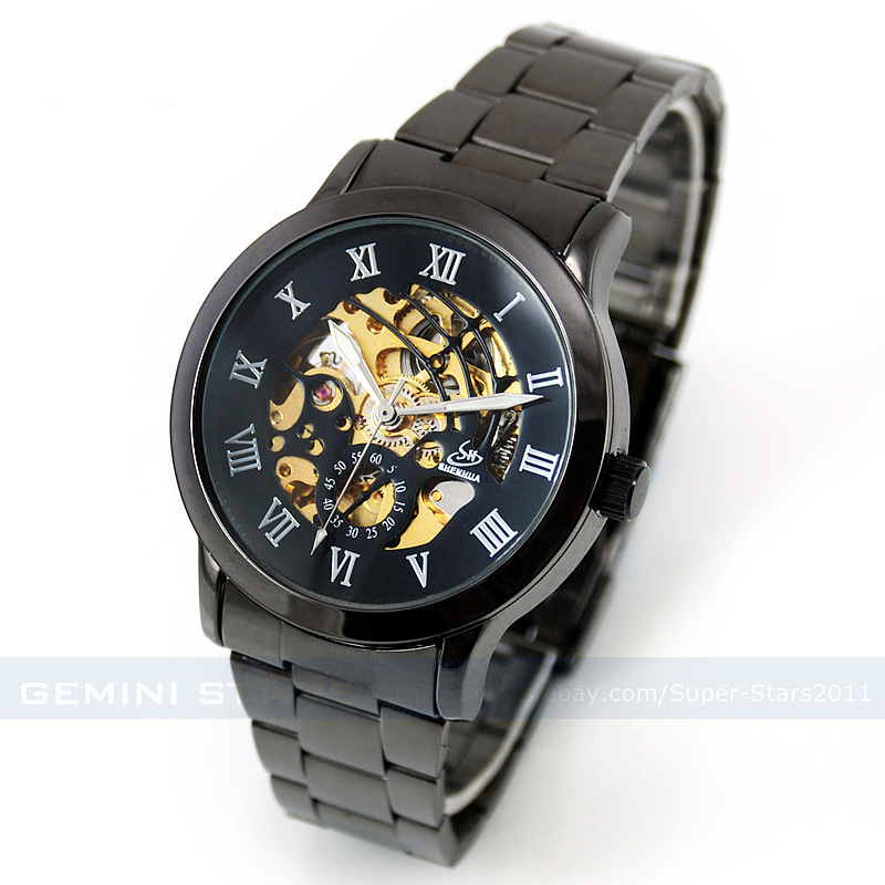 luxury top quality men s skeleton wristwatch military watches Free shipping